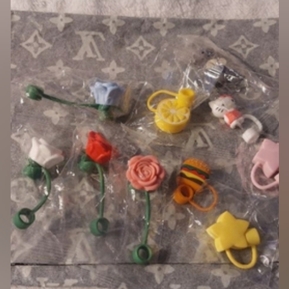 10 Fun Straw Toppers bundle, so cute and different